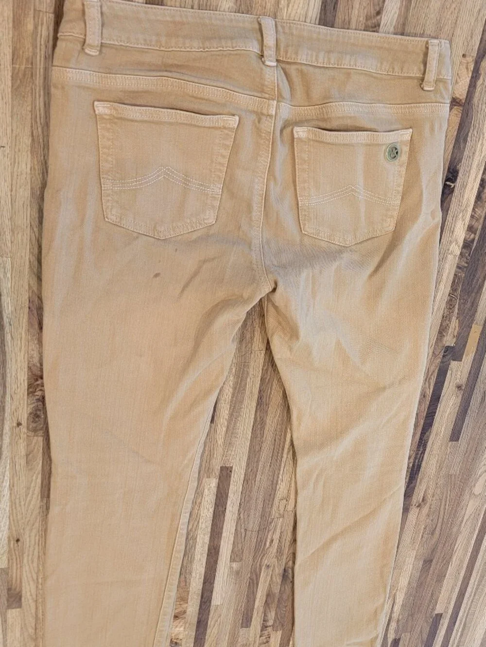 Michael Kors Tan Denim Mid Rise Straight Leg Jeans